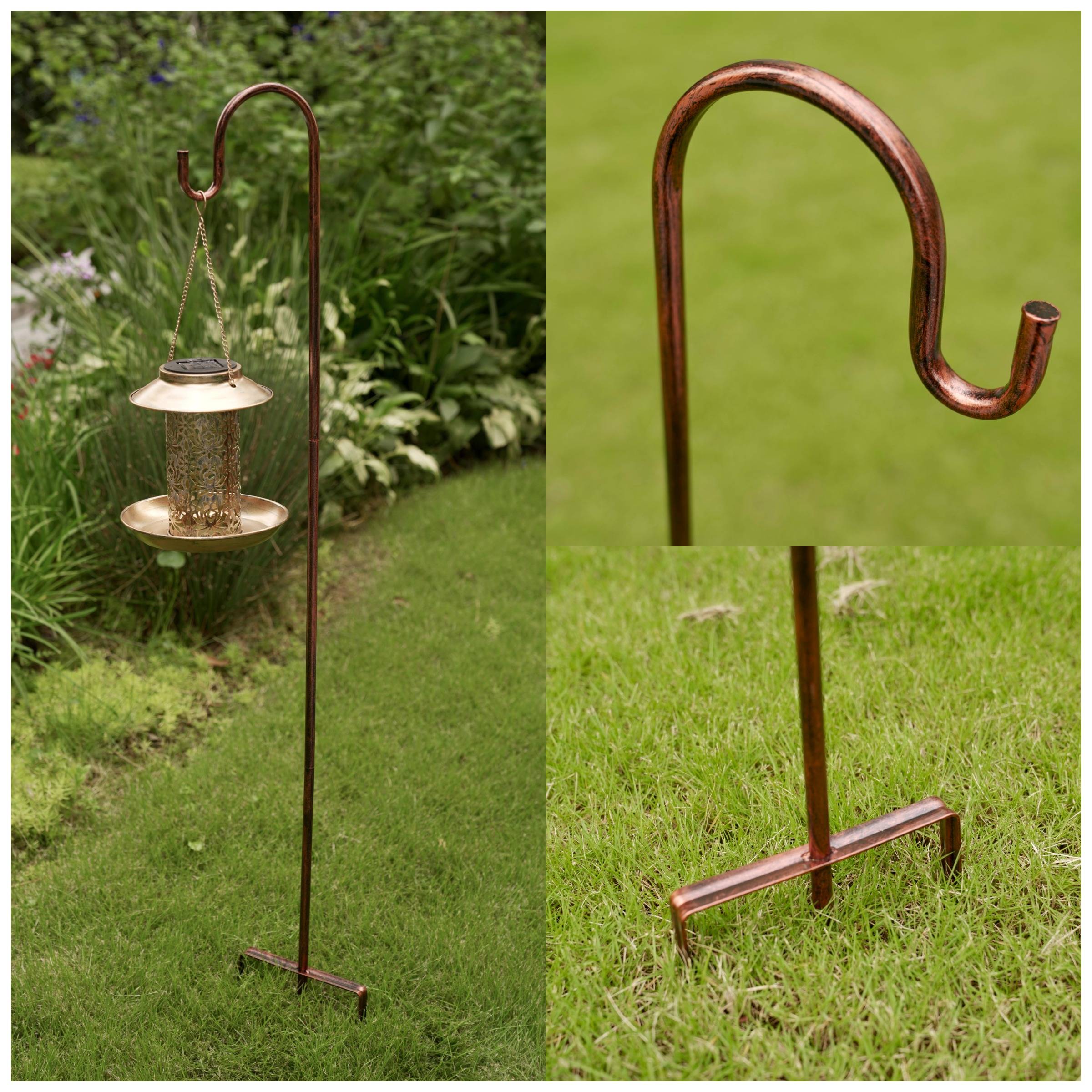 Shepherd Hook 31 inch 1/2 inch Thick Use at Weddings, Hanging Solar Lights, Lanterns, Bird Feeders, Metal Hanger Hook U.S. Patent.