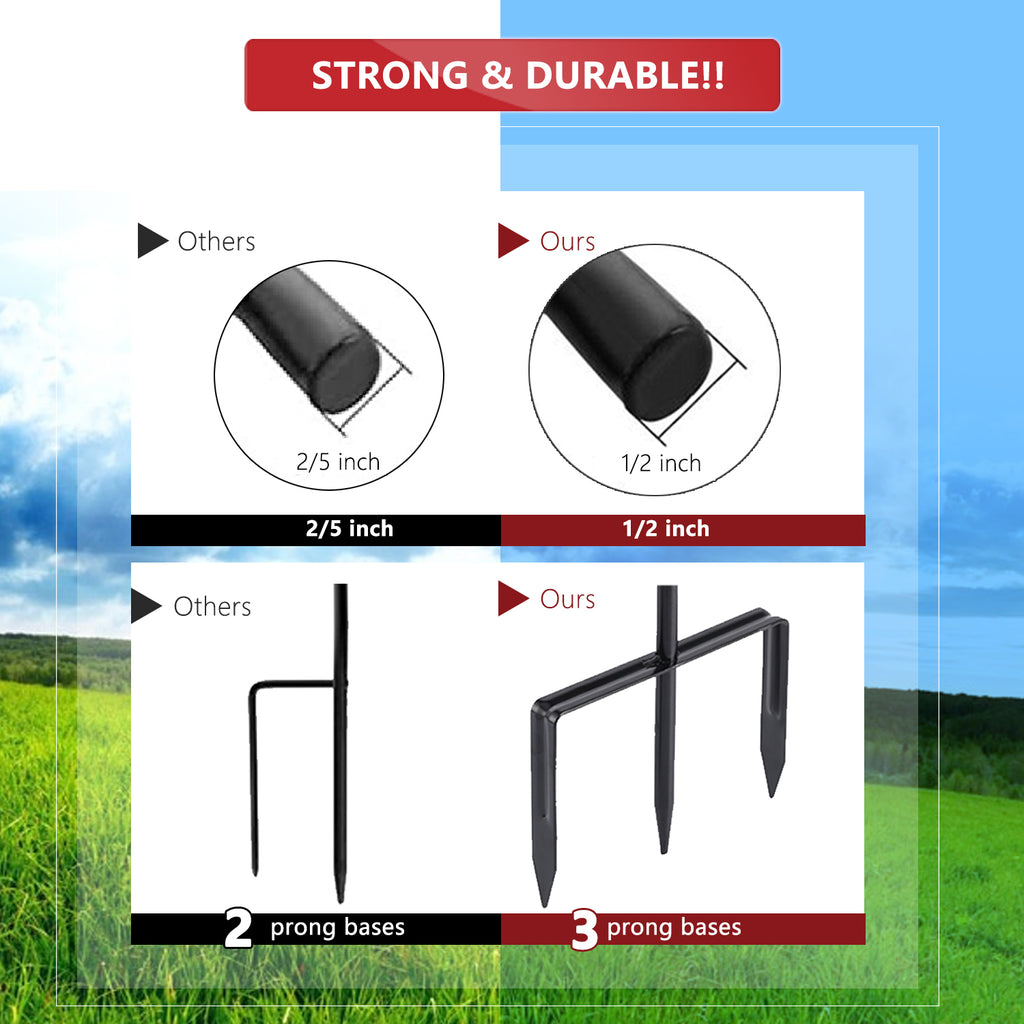 Shepherd Hook 31 inch 1/2 inch Thick Use at Weddings, Hanging Solar Lights, Lanterns, Bird Feeders, Metal Hanger Hook U.S. Patent.