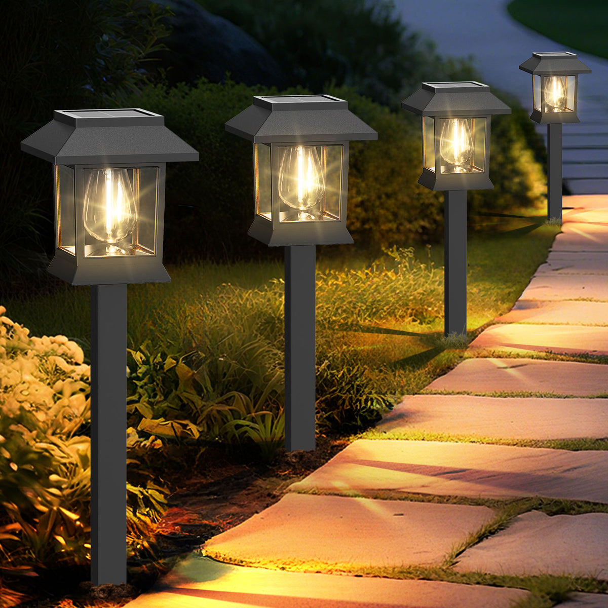 Solar Lights for Outside Walkway Pathway Driveway Outdoor Waterproof L – ExcMark