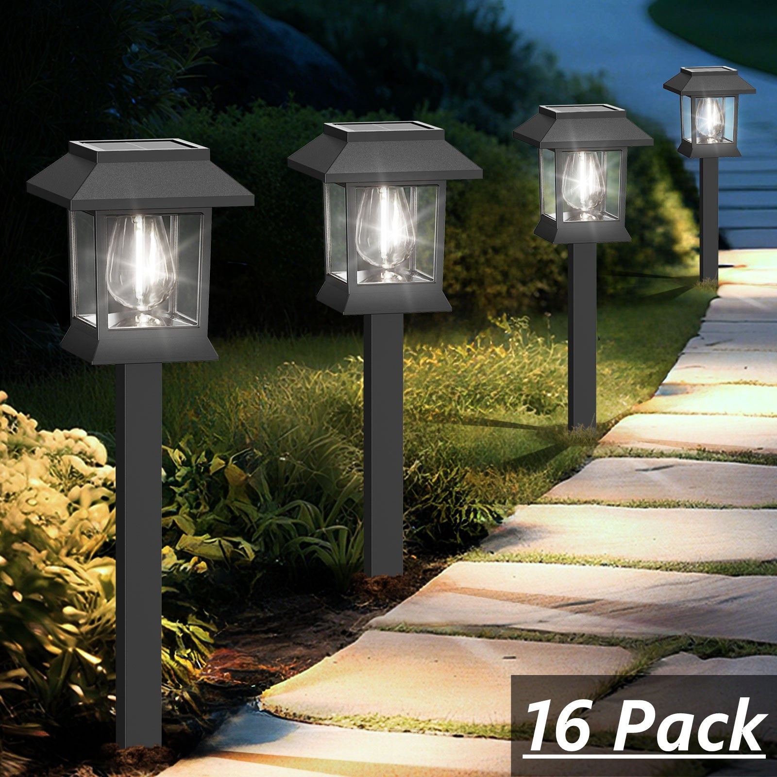 Solar Lights for Outside Walkway Pathway Driveway Outdoor Waterproof Led Landscape Lighting For Garden Yard Decor.