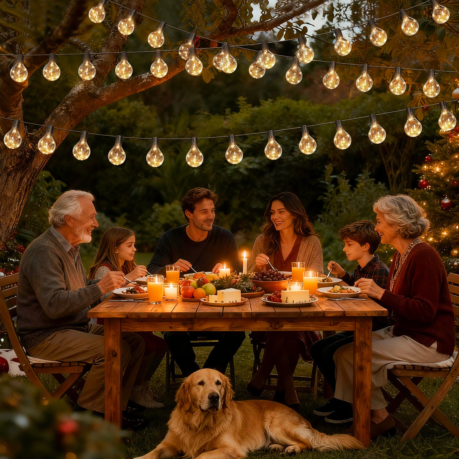 ExcMark Solar String Lights Outdoor, 15 Bulbs Globe Fairy Lights with Warm White LEDs, Waterproof Patio Garden Yard Decor Lighting for Fence, Porch, Deck, and Party