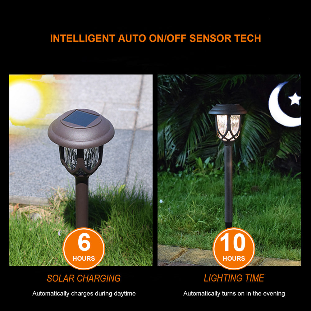 ExcMark 10 Pack Solar Lights Outdoor Decorative, Solar Pathway Lights Outdoor, Solar Powered Garden Yard Lights for Walkway Sidewalk Driveway.