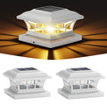 Solar Post Cap Lights Outdoor Waterproof, Fits 4x4, 5x5, 6x6 Wooden & Vinyl Fence Decks, Edison LED Bulb with Warm & Cool White Light Modes. White color.