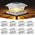 Solar Post Cap Lights Outdoor Waterproof, Fits 4x4, 5x5, 6x6 Wooden & Vinyl Fence Decks, Edison LED Bulb with Warm & Cool White Light Modes. White color.