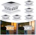 Solar Post Cap Lights Outdoor Waterproof, Fits 4x4, 5x5, 6x6 Wooden & Vinyl Fence Decks, Edison LED Bulb with Warm & Cool White Light Modes. White color.