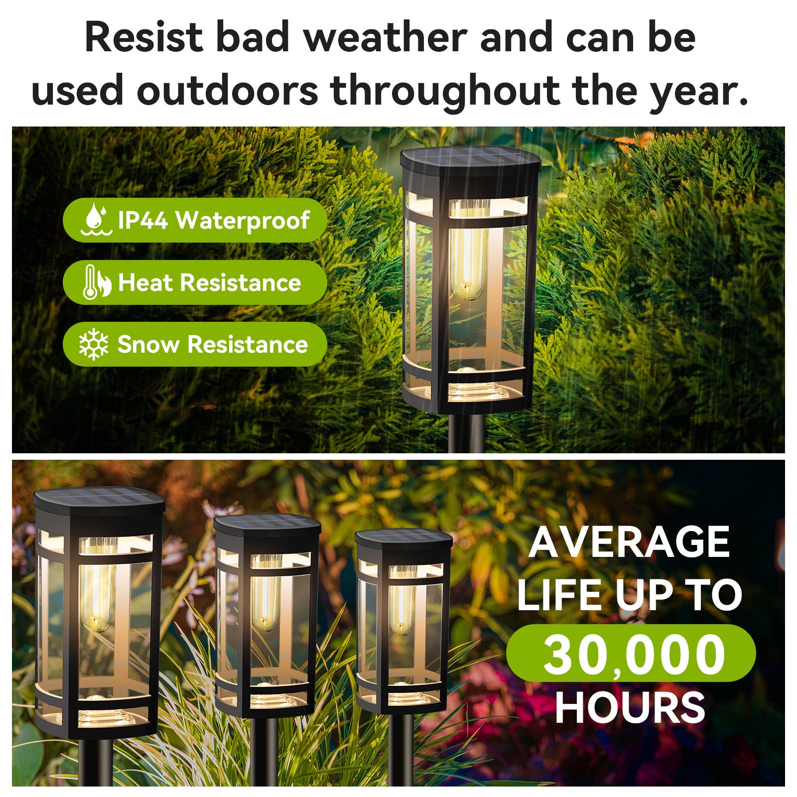 Solar Lights Outdoor Waterproof for Garden Pathway Walkway Yard Lawn Decorative Landscape Lighting.(Warm White)