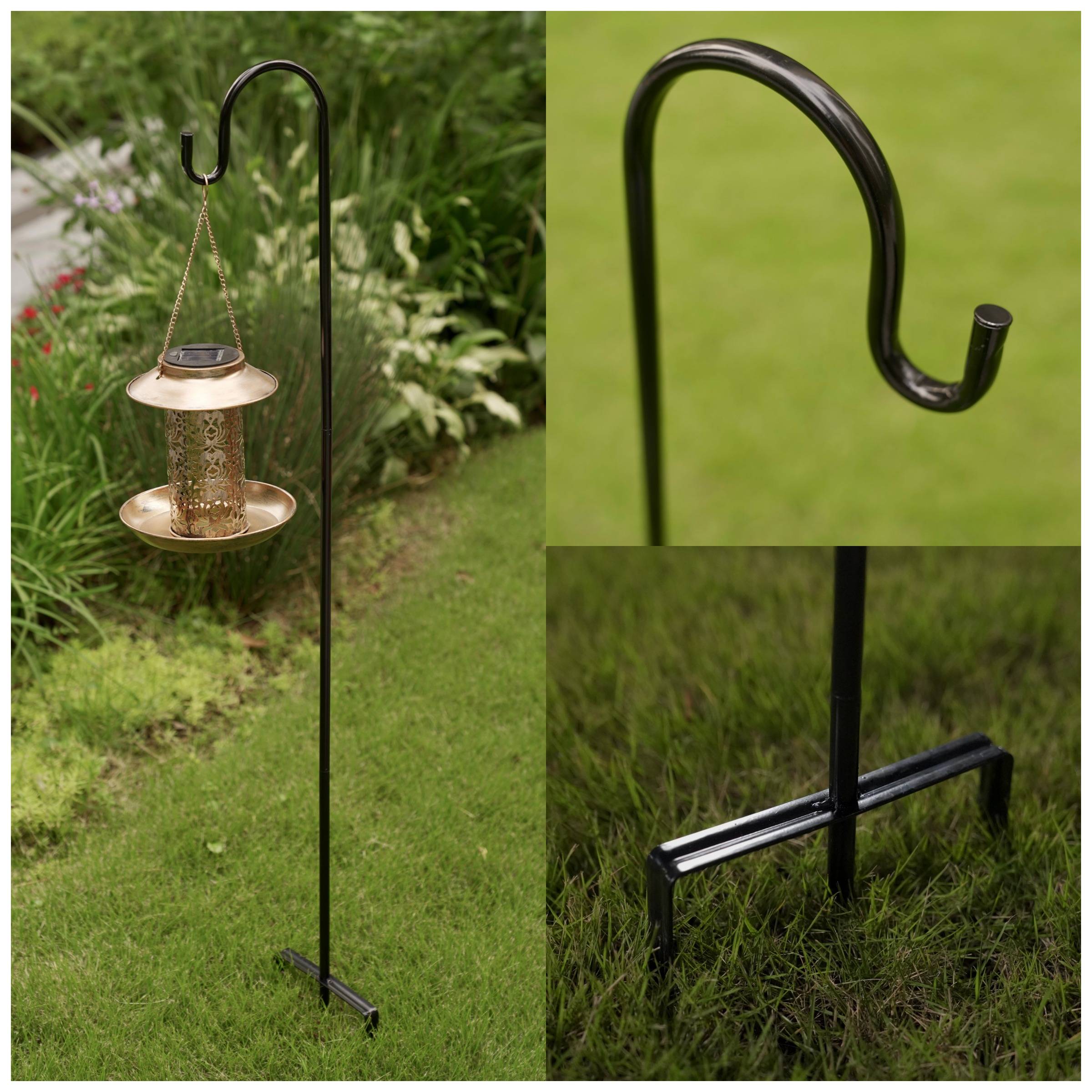 Shepherd Hook 48 inch 1/2 inch Thick Use at Weddings, Hanging Solar Lights, Lanterns, Bird Feeders, Metal Hanger Hook. U.S. Patent.