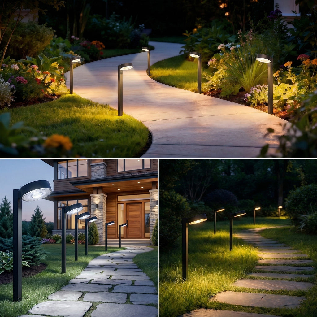 Solar Pathway Lights with Warm White/Neutral White/Cool White, Automatic Dusk to Dawn Outdoor Solar Garden Lights for Yard, Lawn, Walkway & Landscape