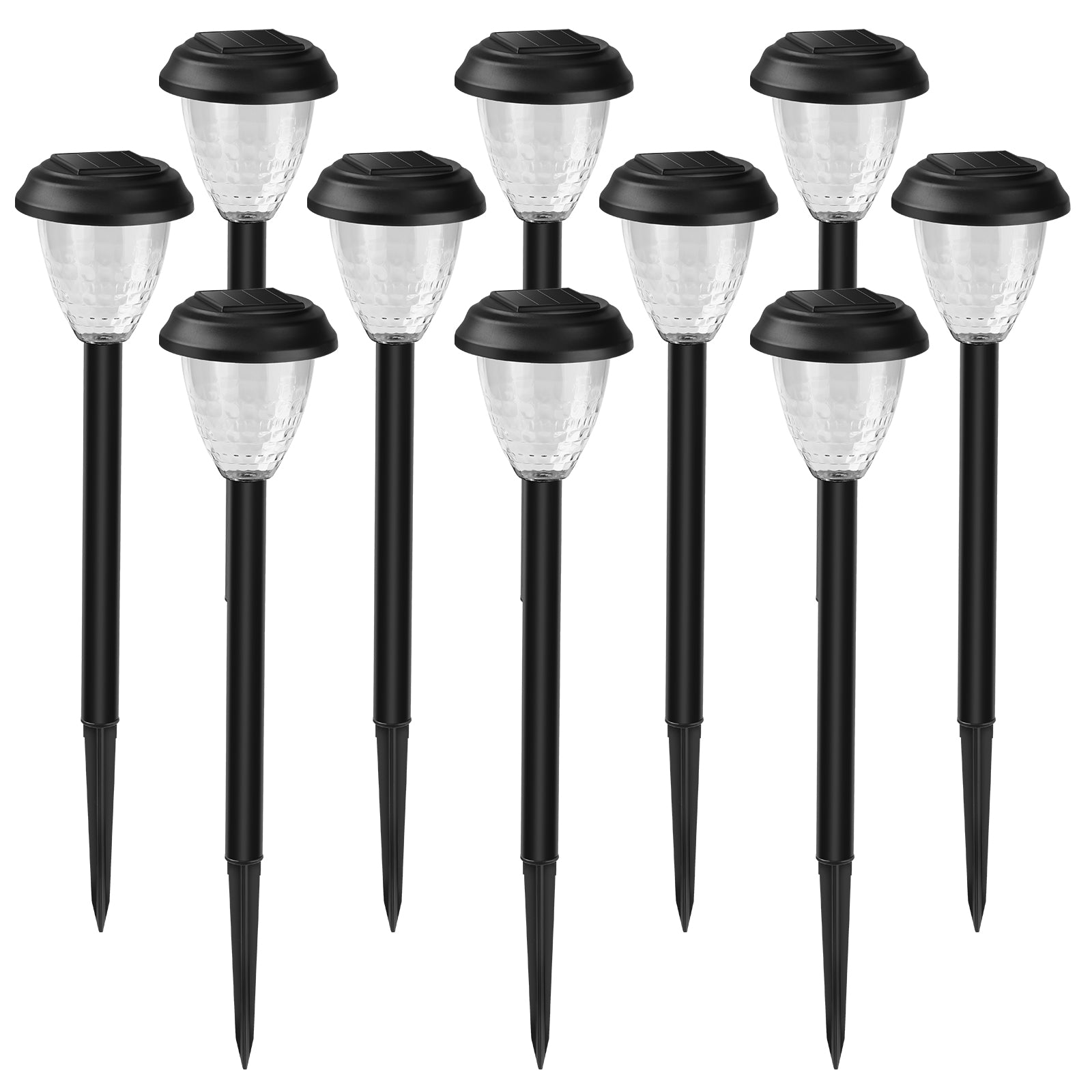 10 Pack Solar Lights for Outside Pathway Walkway Driveway Garden Yard Solar Powered Lights Outdoor Waterproof.