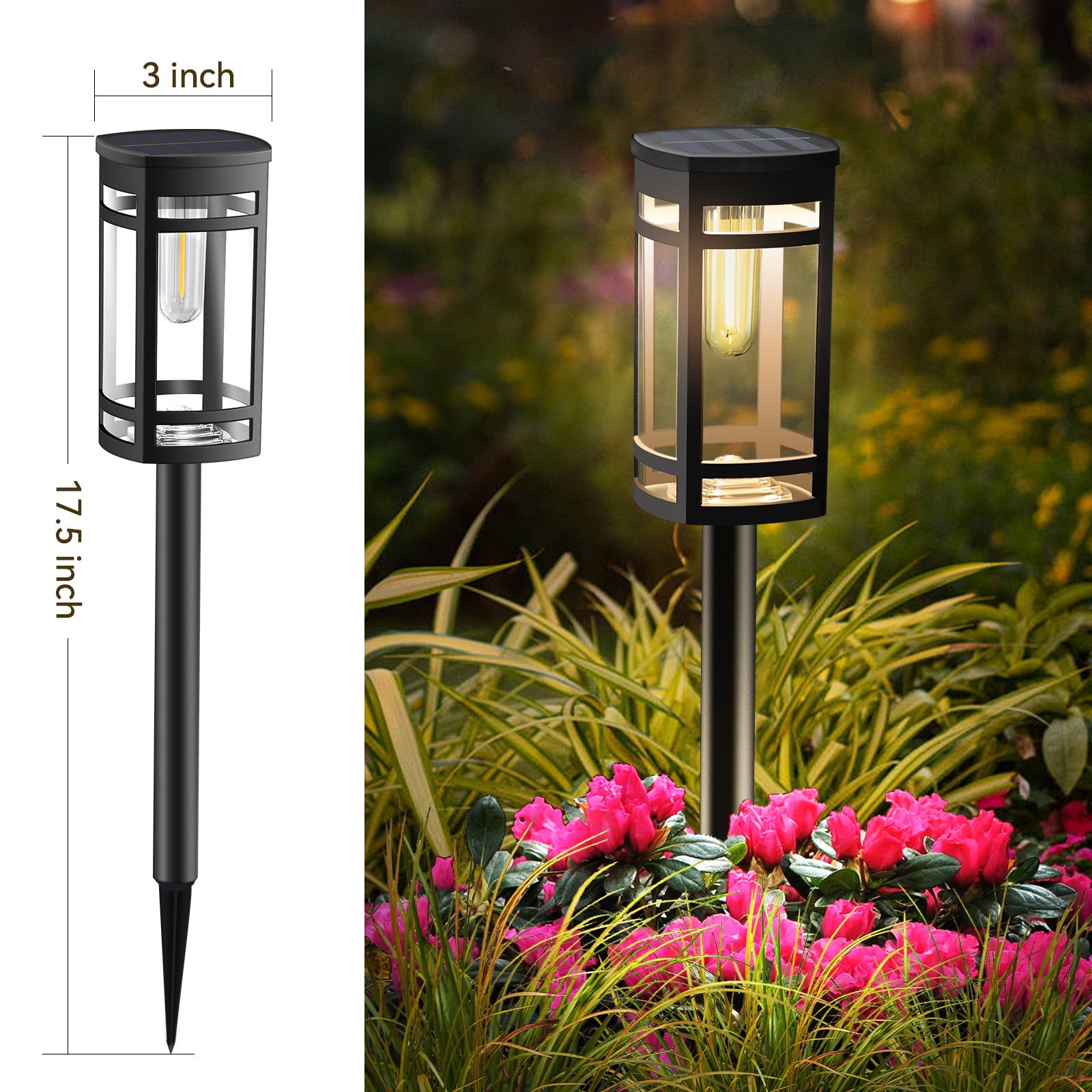 Solar Lights Outdoor Waterproof for Garden Pathway Walkway Yard Lawn Decorative Landscape Lighting.(Warm White)