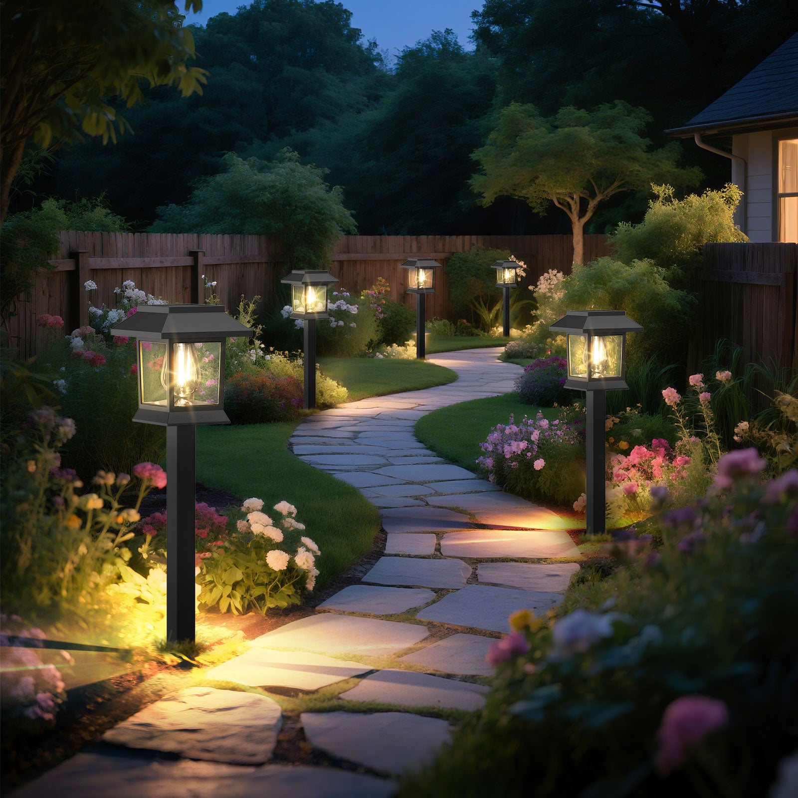 Solar Lights for Outside Walkway Pathway Driveway Outdoor Waterproof Led Landscape Lighting For Garden Yard Decor.