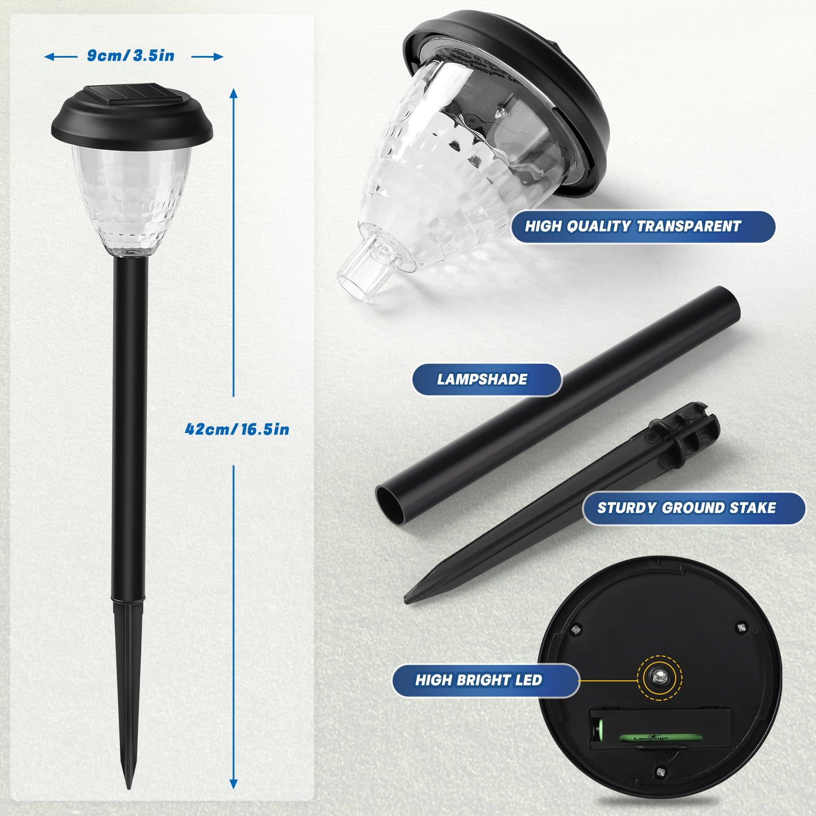 10 Pack Solar Lights for Outside Pathway Walkway Driveway Garden Yard Solar Powered Lights Outdoor Waterproof.