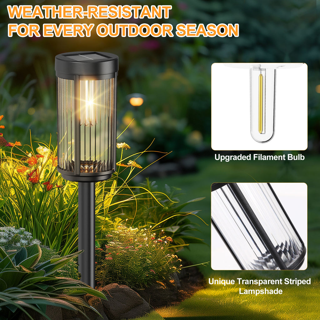 Solar Lights for Outside Walkway Pathway Yard Garden Lawn Outdoor Waterproof Decorative Contemporary Landscape Lighting