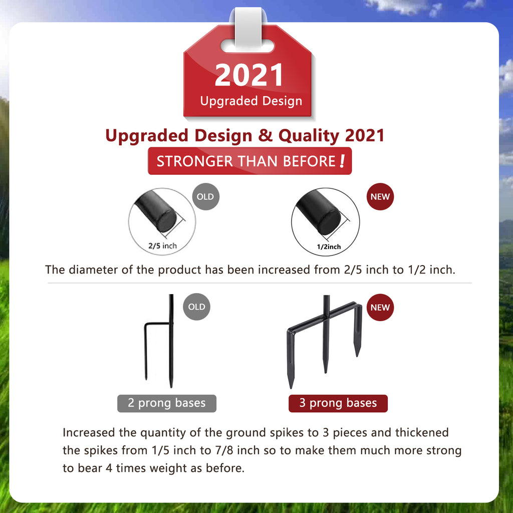Shepherd Hook 31 inch 1/2 inch Thick Use at Weddings, Hanging Solar Lights, Lanterns, Bird Feeders, Metal Hanger Hook U.S. Patent.