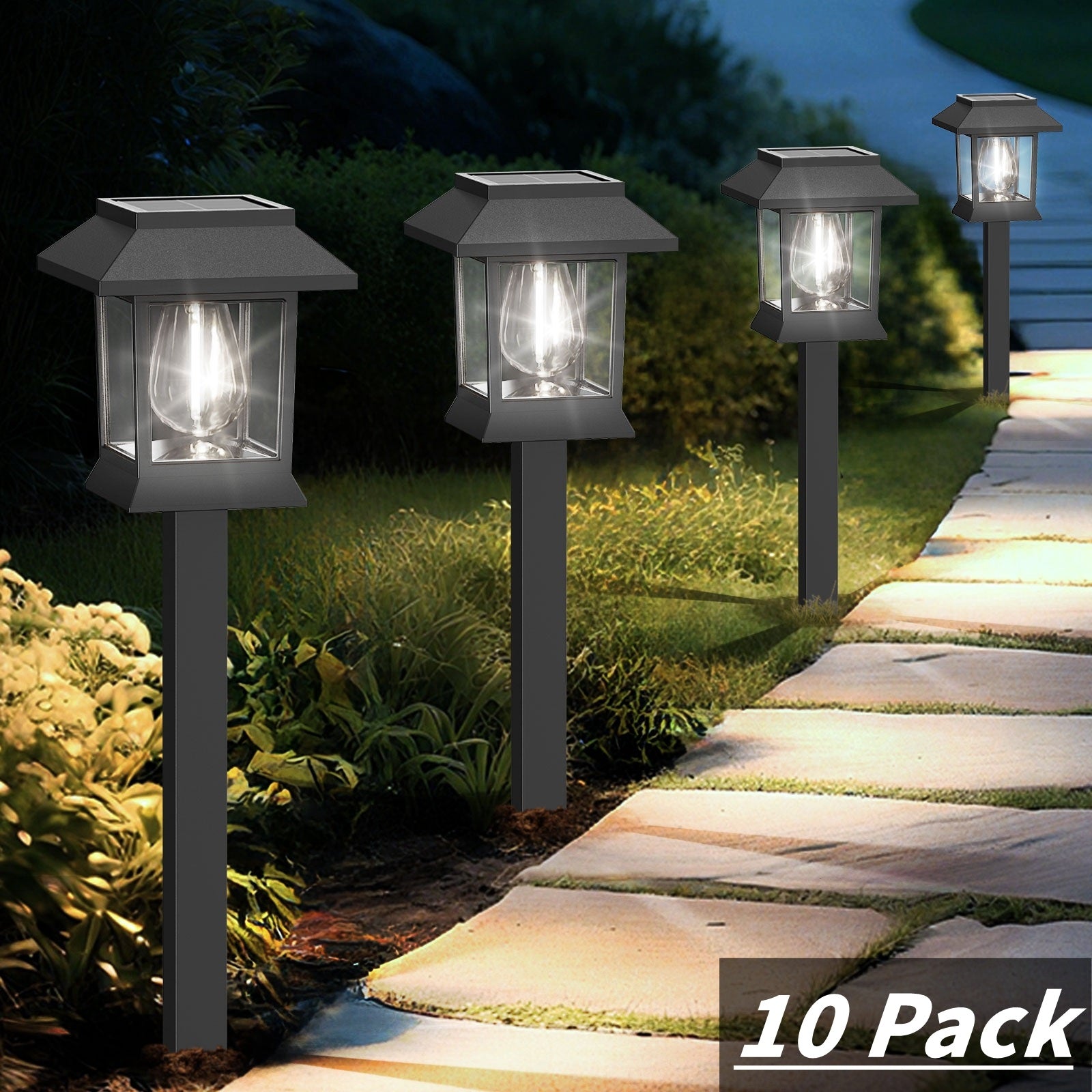 Solar Lights for Outside Walkway Pathway Driveway Outdoor Waterproof Led Landscape Lighting For Garden Yard Decor.