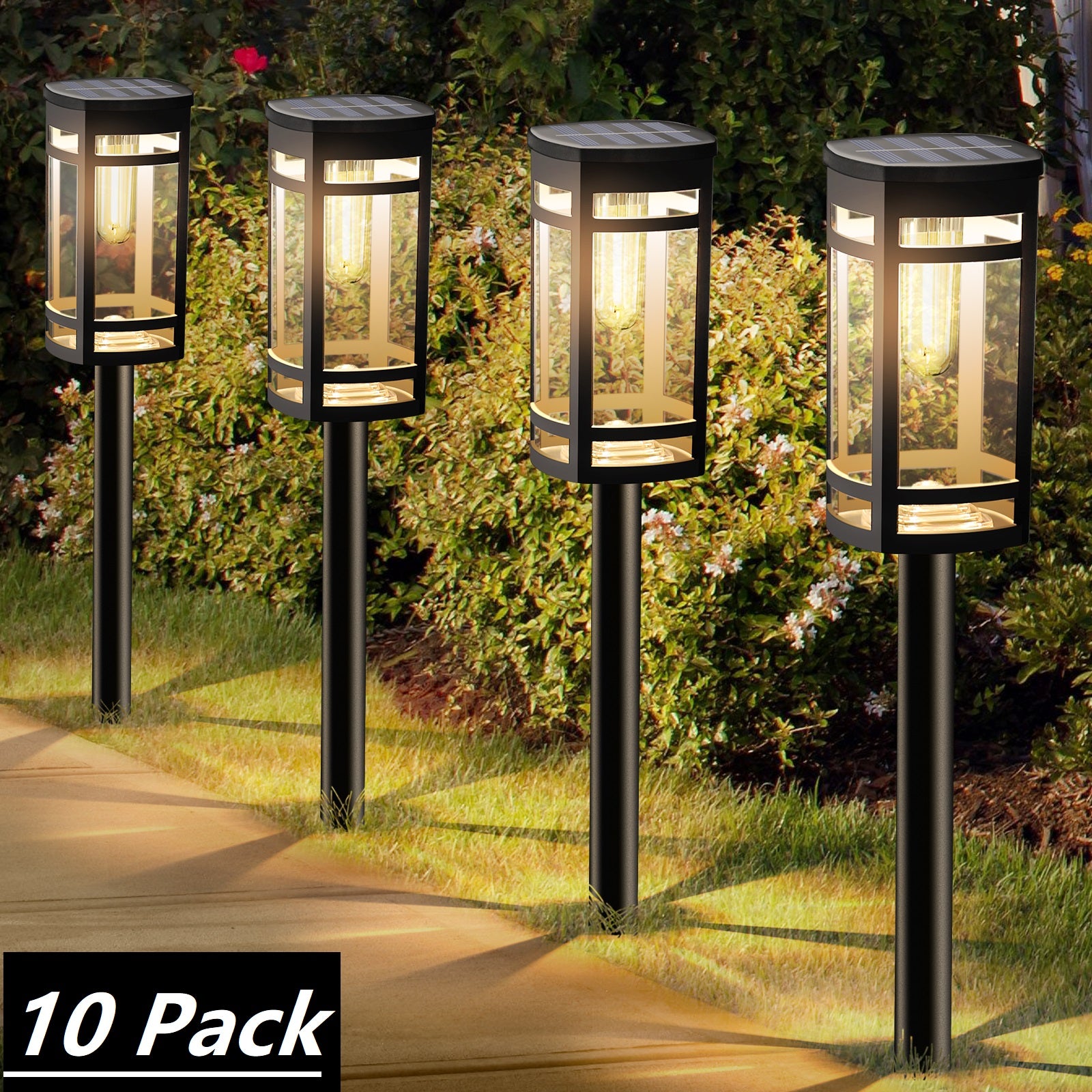Solar Lights Outdoor Waterproof for Garden Pathway Walkway Yard Lawn Decorative Landscape Lighting.(Warm White)