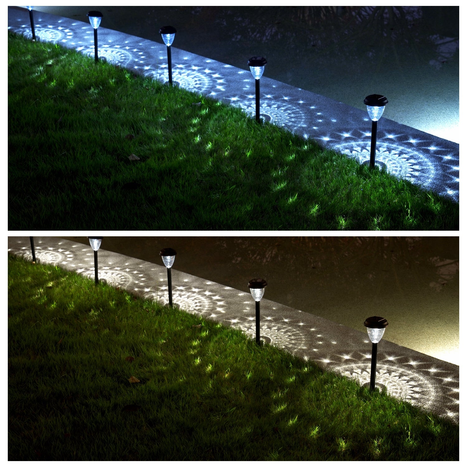 10 Pack Solar Lights for Outside Pathway Walkway Driveway Garden Yard Solar Powered Lights Outdoor Waterproof.