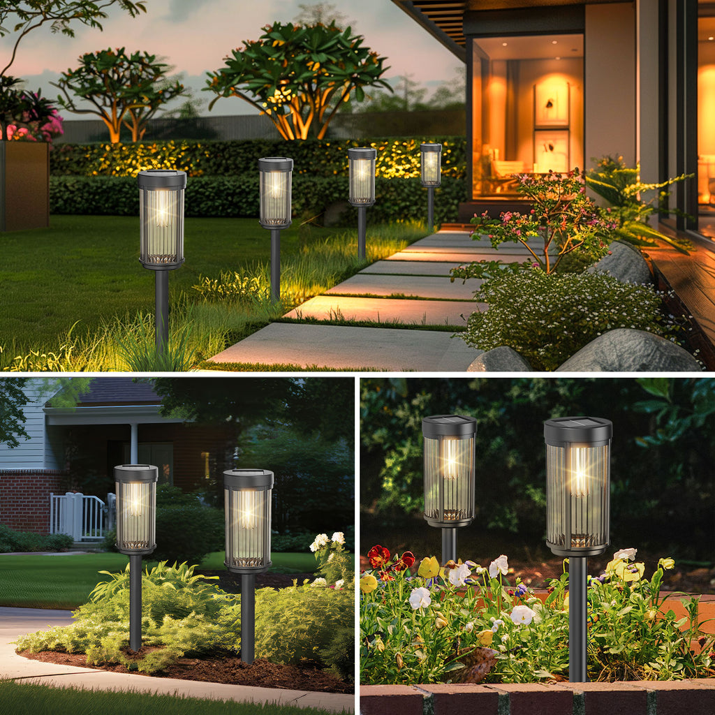 Solar Lights for Outside Walkway Pathway Yard Garden Lawn Outdoor Waterproof Decorative Contemporary Landscape Lighting