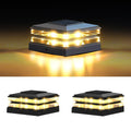 4x4 Solar Post Cap Lights Outdoor Waterproof Fence Deck Post Lights with High-Brightness LEDs, Dual Light Modes Warm & Cool White.