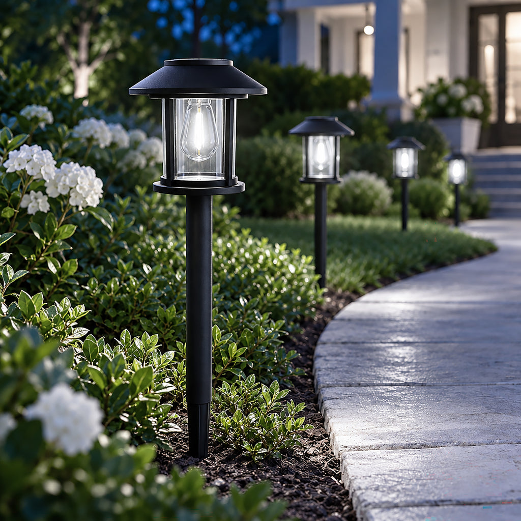 12 Pack Solar Lights Outdoor Waterproof for Pathway Garden Yard Lawn Walkway, Driveway & Patio, Landscape Stake Lights, Auto On/Off, Cold White.