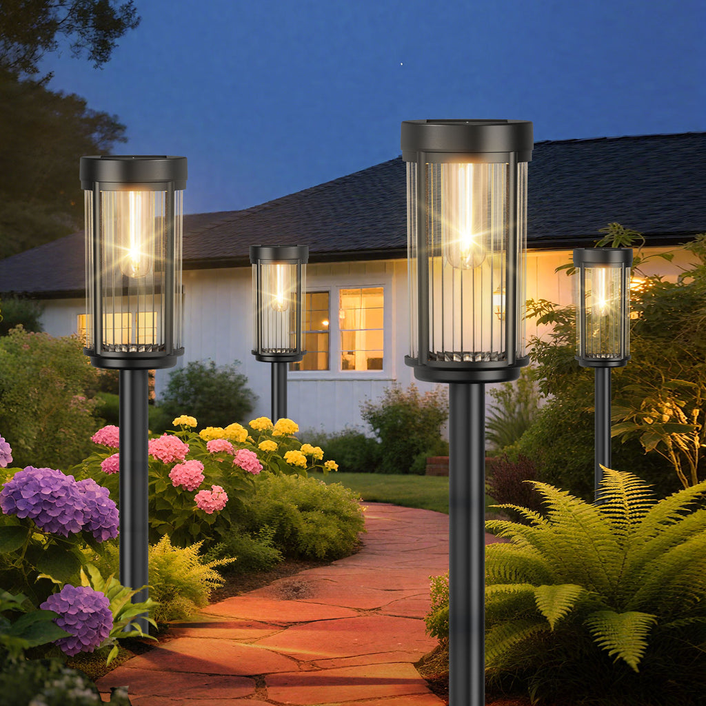 Solar Lights for Outside Walkway Pathway Yard Garden Lawn Outdoor Waterproof Decorative Contemporary Landscape Lighting