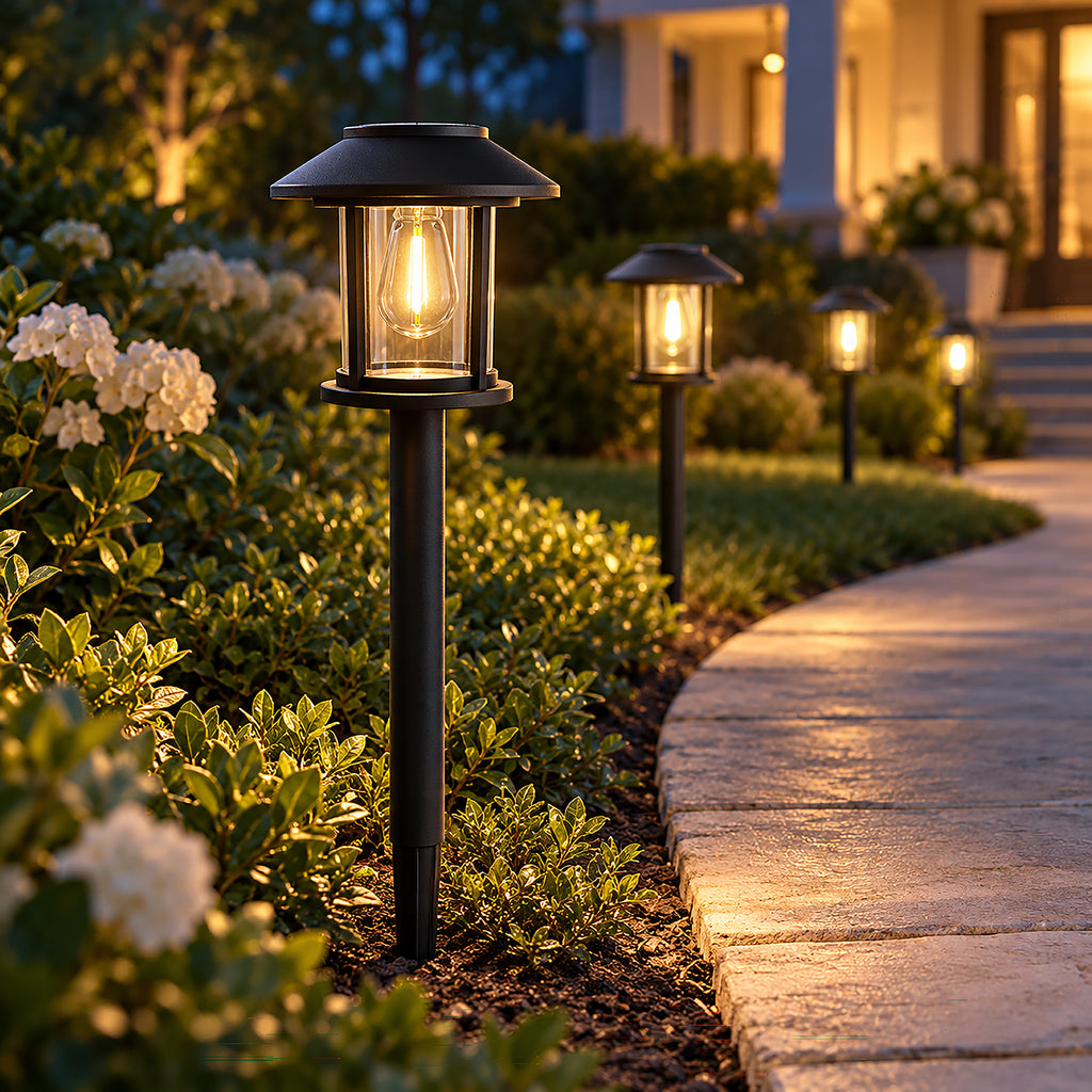 12 Pack Solar Lights Outdoor Waterproof for Pathway Garden Yard Lawn Walkway, Driveway & Patio, Landscape Stake Lights, Auto On/Off, Warm White.