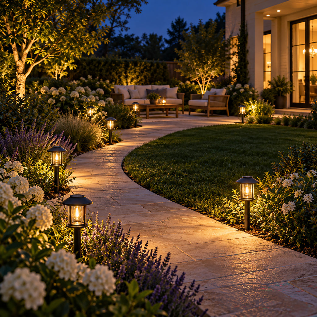 12 Pack Solar Lights Outdoor Waterproof for Pathway Garden Yard Lawn Walkway, Driveway & Patio, Landscape Stake Lights, Auto On/Off, Warm White.