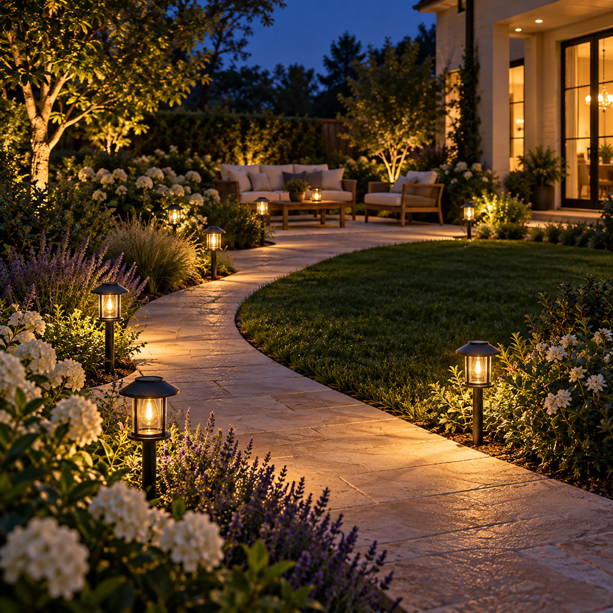 12 Pack Solar Lights Outdoor Waterproof for Pathway Garden Yard Lawn Walkway, Driveway & Patio, Landscape Stake Lights, Auto On/Off, Warm White.