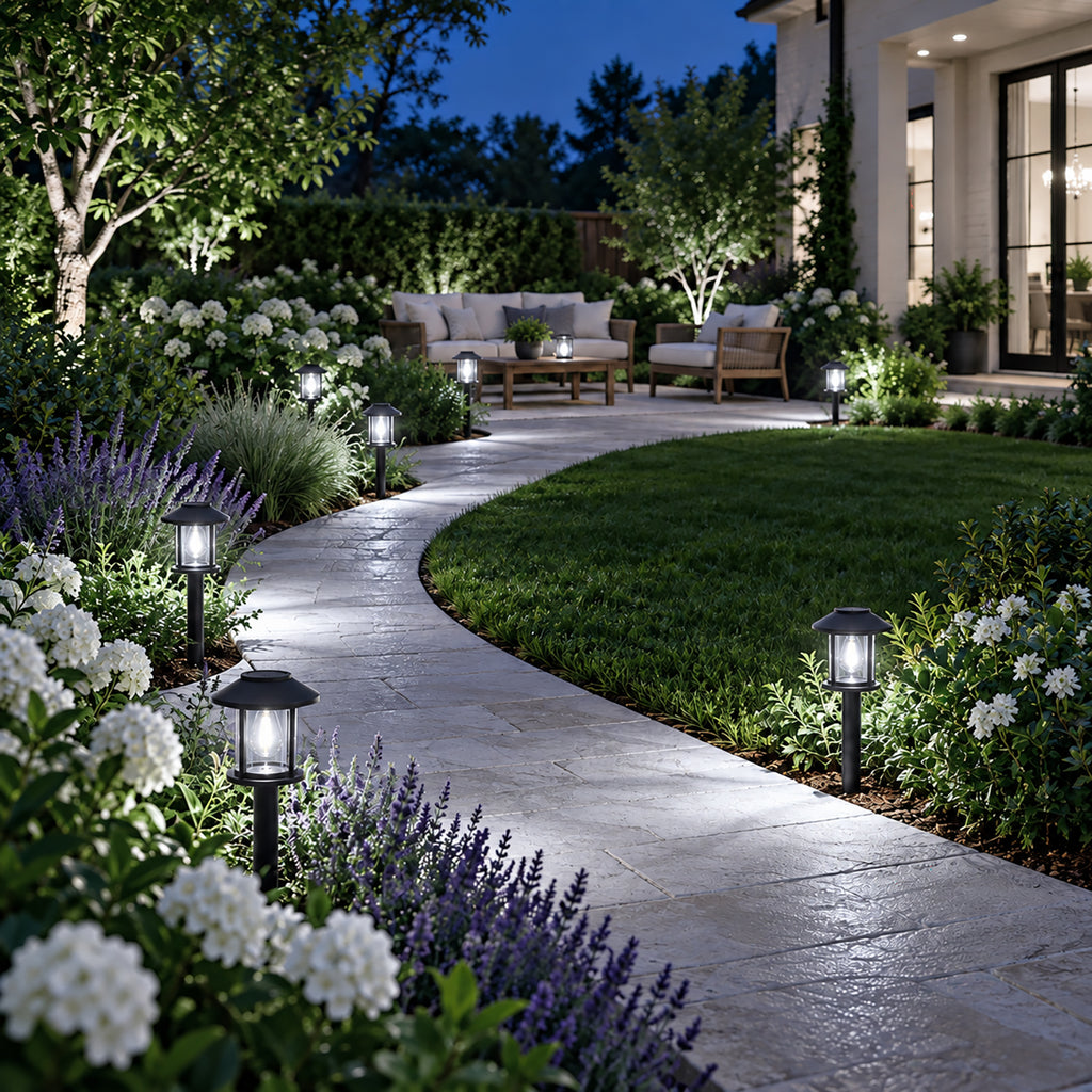 12 Pack Solar Lights Outdoor Waterproof for Pathway Garden Yard Lawn Walkway, Driveway & Patio, Landscape Stake Lights, Auto On/Off, Cold White.