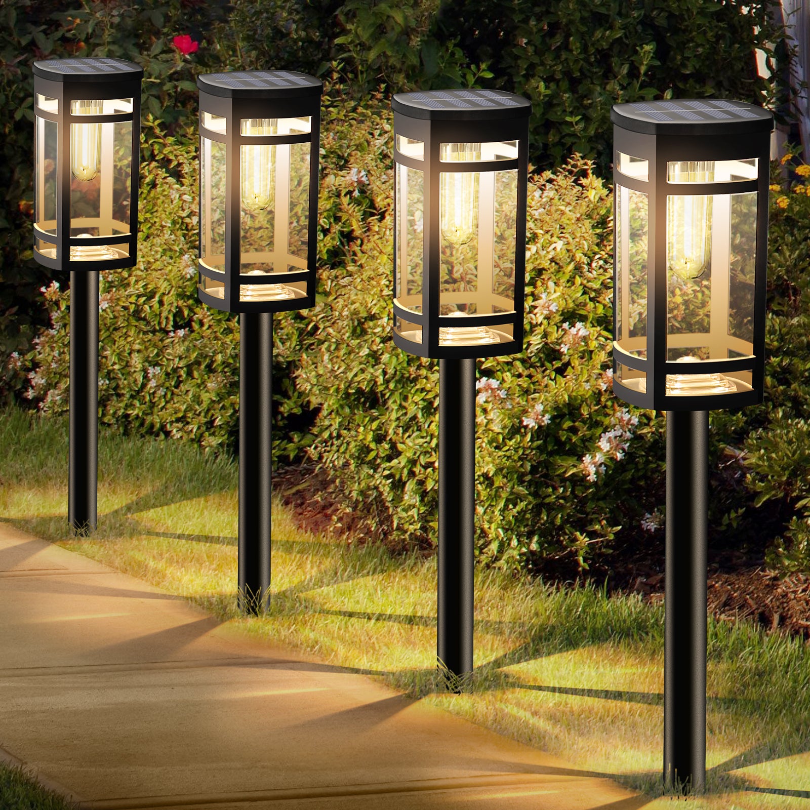 Solar Lights Outdoor Waterproof for Garden Pathway Walkway Yard Lawn Decorative Landscape Lighting.(Warm White)