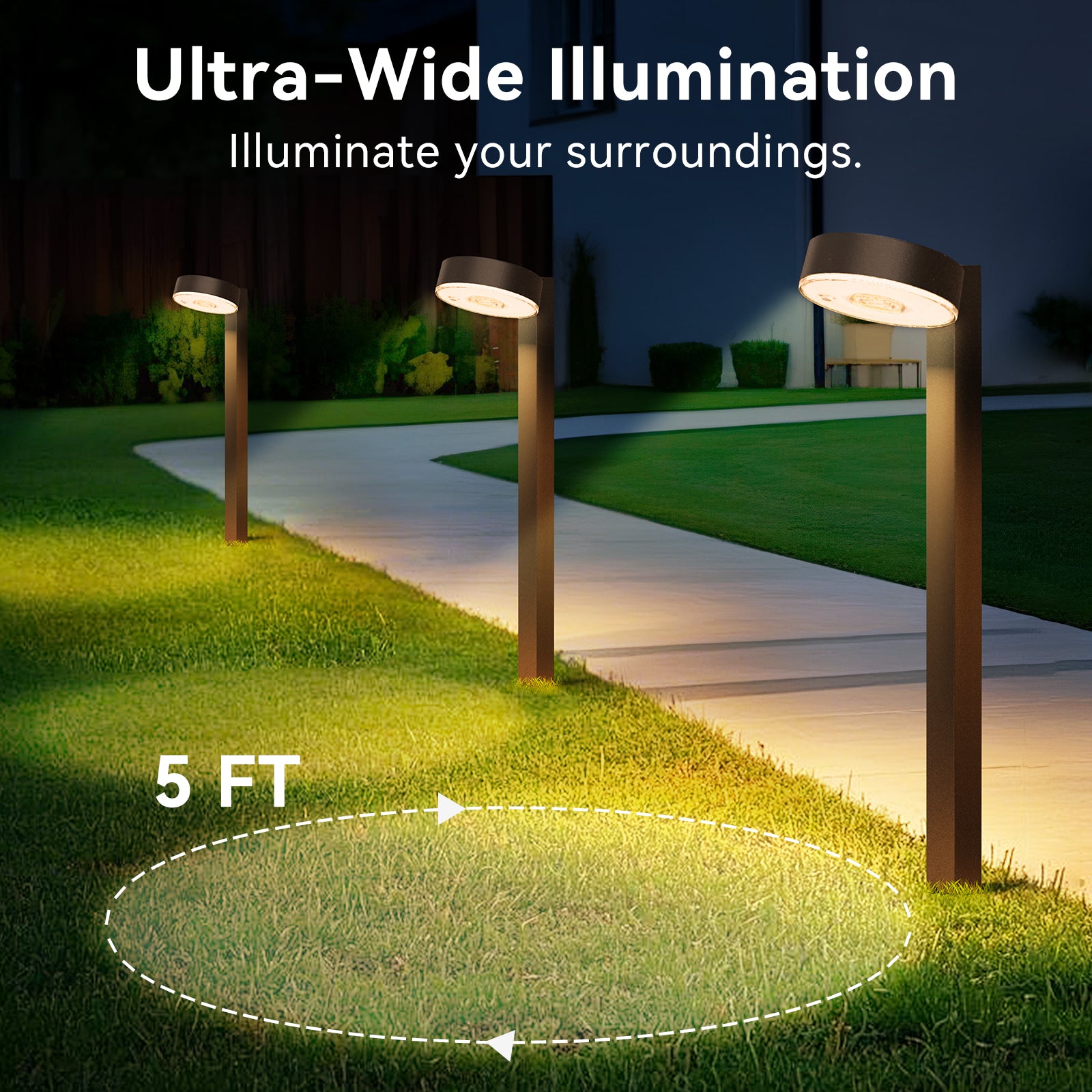 Solar Pathway Lights with Warm White/Neutral White/Cool White, Automatic Dusk to Dawn Outdoor Solar Garden Lights for Yard, Lawn, Walkway & Landscape